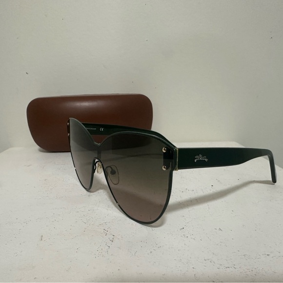 Longchamp Green Frame Cat Eye Shield Sunglasses with Case - Picture 5 of 8